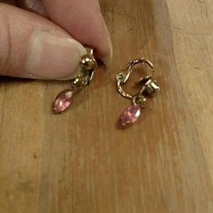 Pretty pink stone clip earrings!